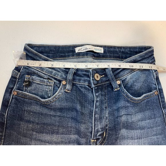KanCan Womens Jeans Skinny Leg Raw Hem Stretch Distressed Mid Rise Blue Size 26 - Picture 3 of 10